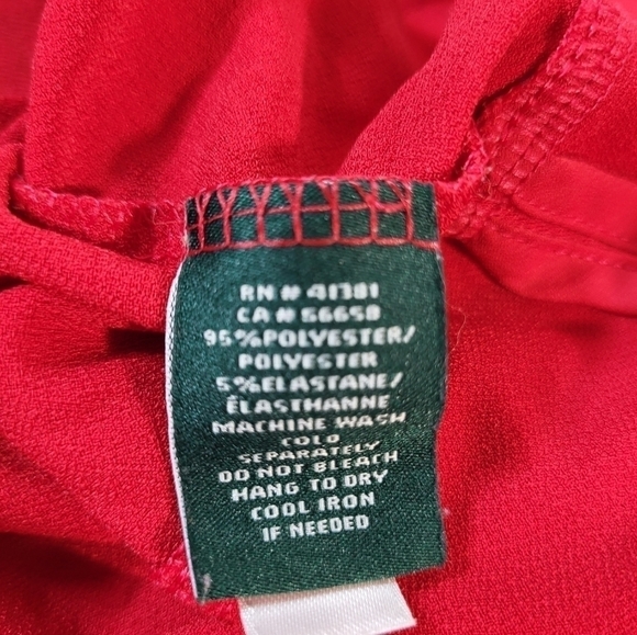 Lauren Ralph Lauren Red Long Sleeve Blouse - Picture 9 of 10